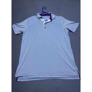 Greyson Polo Shirt Men Large Blue Striped Performance Stretch Golf